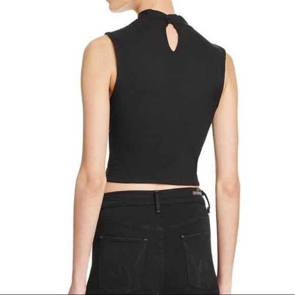 bardot // black mock neck keyhole crop top - Picture 3 of 3